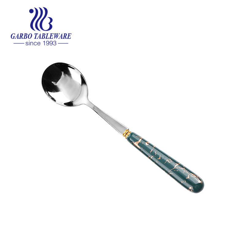 Dark Green Ceramic Handle Stainless Steel Dinner Knife Butter Knife Competitive Price Food Safe Customized Stainless Steel Dinnerware Flatware Tablware