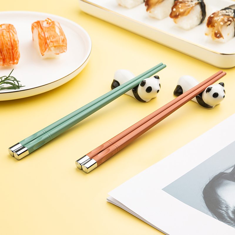 Orange Green Color Reusable Pet and Fiberglass Food Sushi Chopsticks