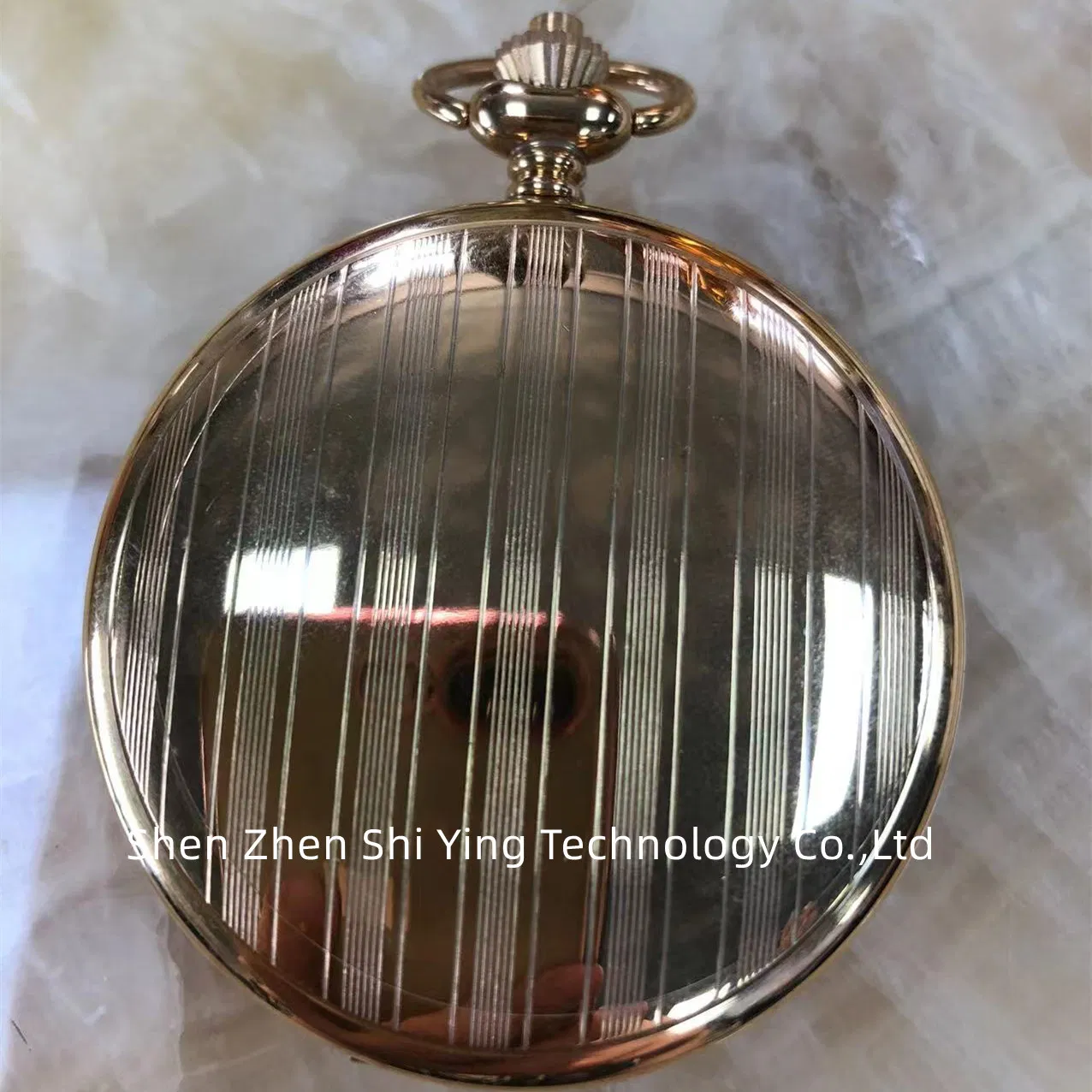 50mm Gold Plated Brass Two Cover Pocket Watches with Chain