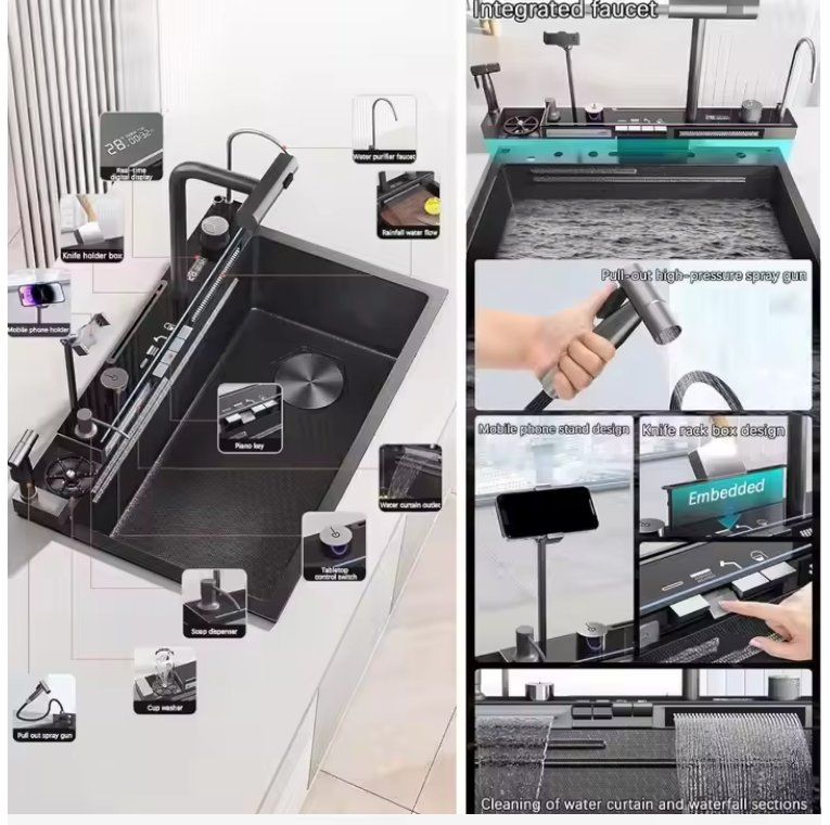 Modern Popular Multifunctional Stainless Steel Kitchen Sink