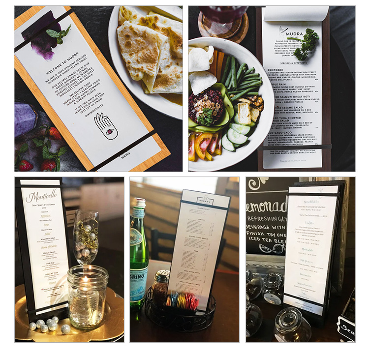 Fast Food Cafe Menu Display Board Holder with Straps