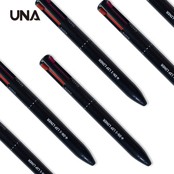 Private Label Customize Long Lasting Lip Liner 4 Refills 4 Colors Lipliner Pencil 4in1 Makeup Pen