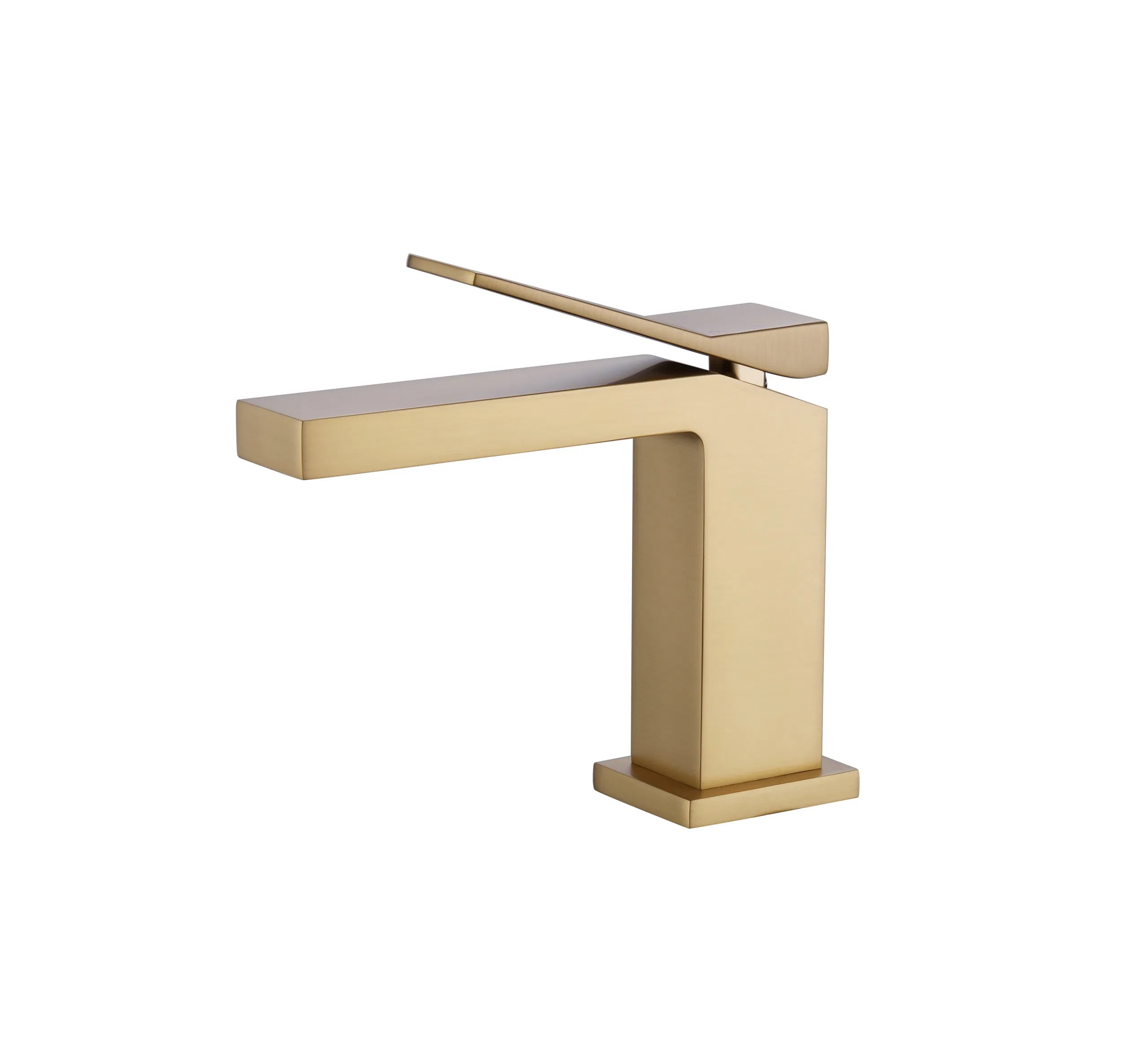 Sanitary Ware PVD Brushed Gold Bathrooms Sink Square Short H59 Brass Faucet