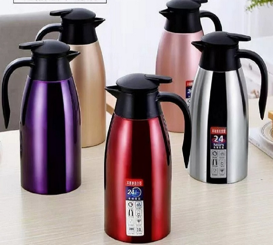 Glass Liner Flask Stainless Steel Vacuum Jug Coffee Carafe Water Pot