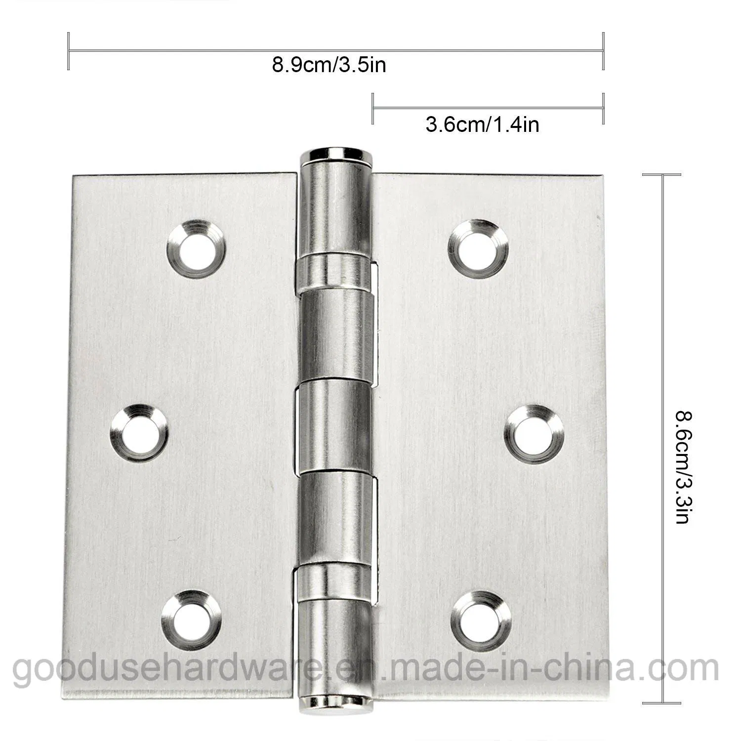 Stainless Steel Hinges 3.5" X 3.5" Door Hinge with Brushed Nickel