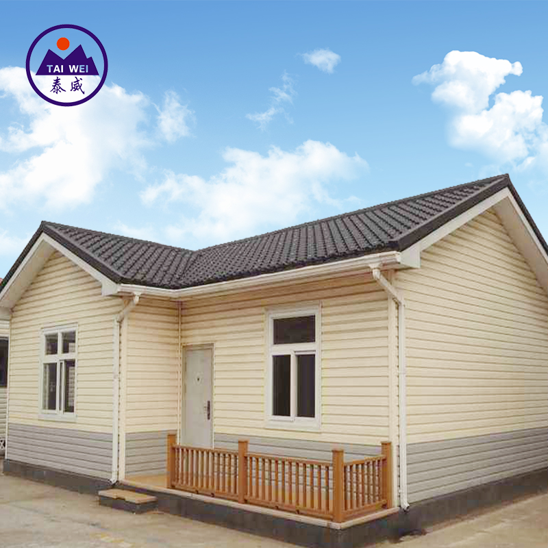 Safety Double Slope EPS Wall Panel Steel Structure Roof Prefabricated House for Building (TW882J)