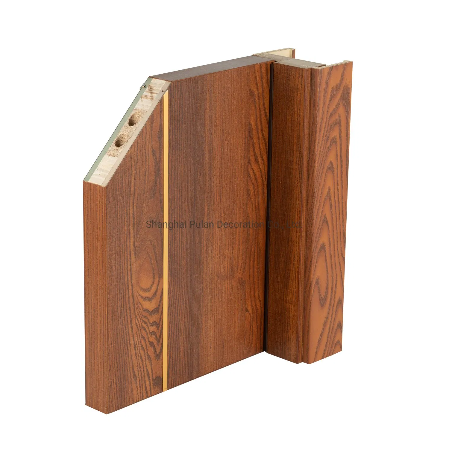 Modern Composite Solid Core Wooden Doors Design Interior Room Black Walnut Veneer Flush Wood Door