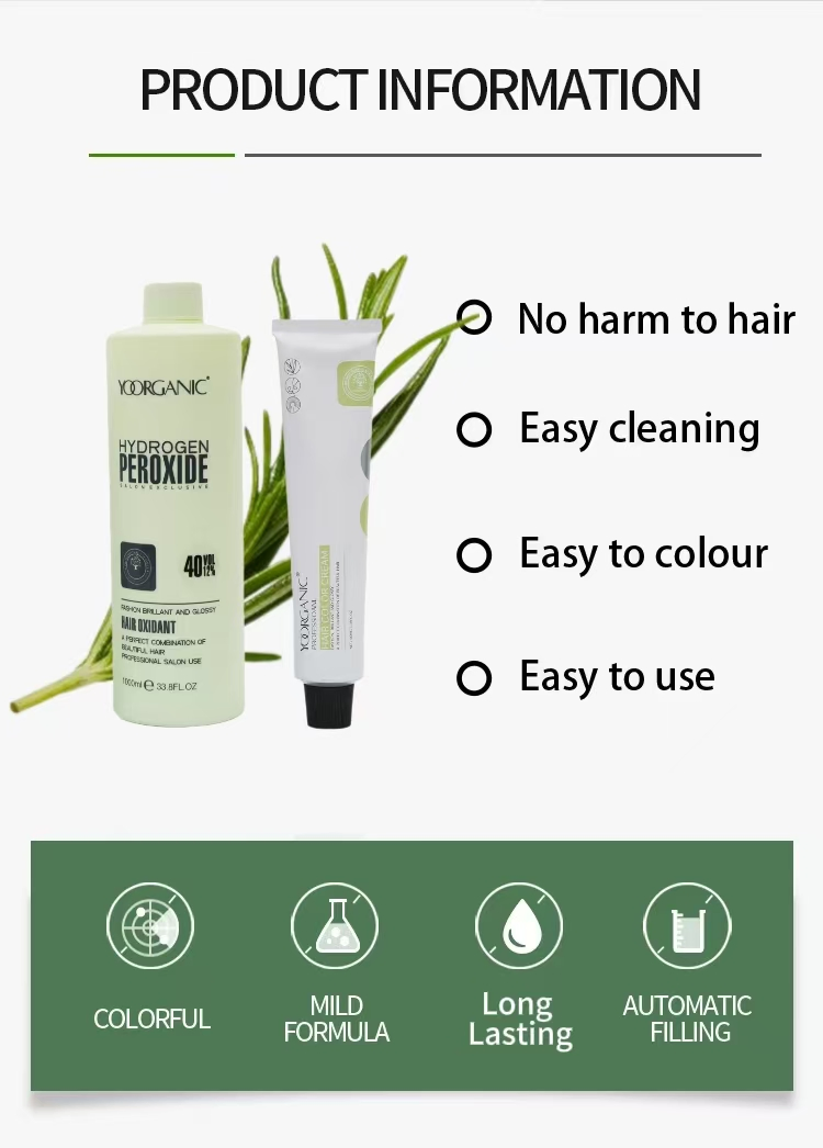 Private Label Hair Salon Products Low Ammonia Street Style Brilliant Colour Permanent Hair Dye Cream Organic Hair Color