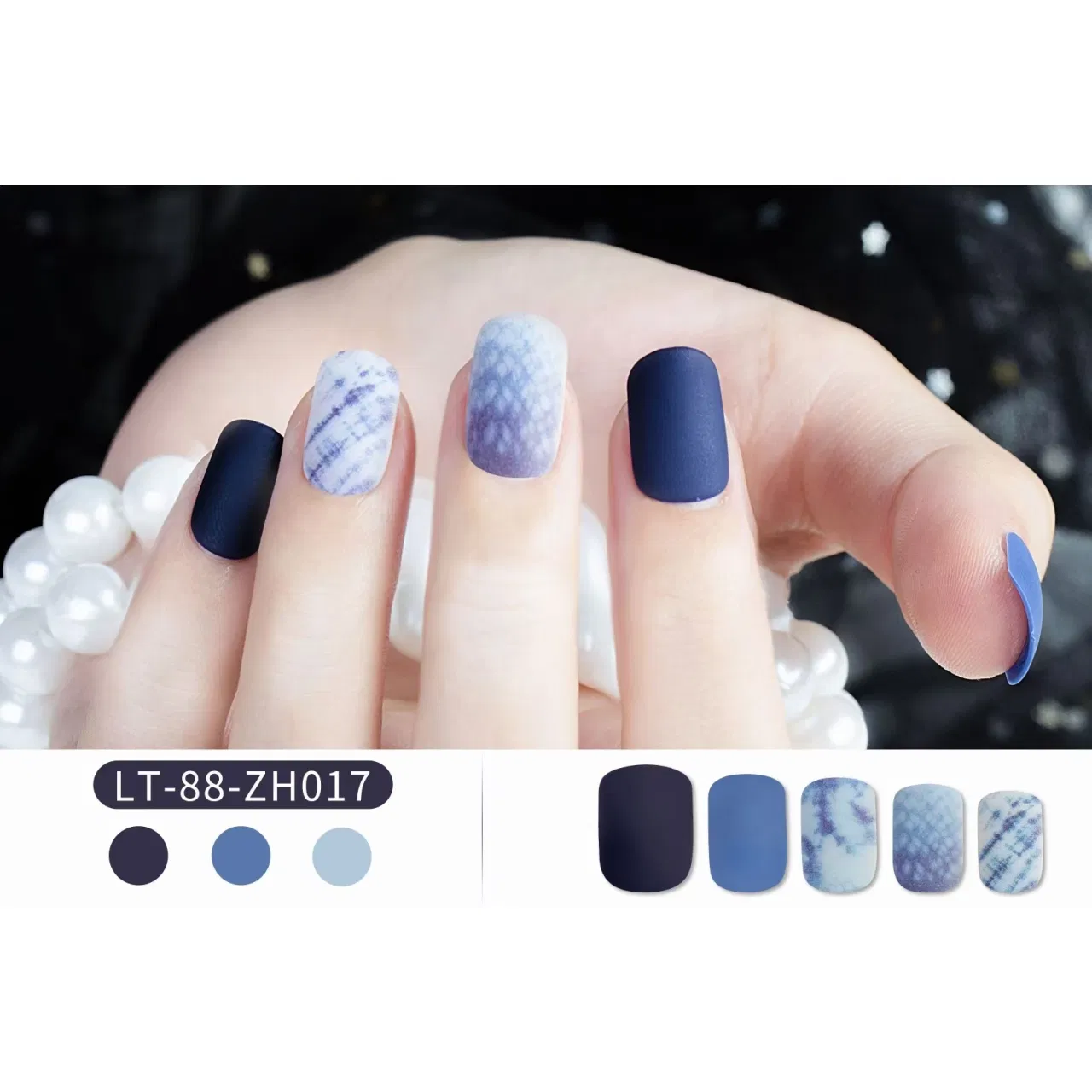 Wholesale 24PCS Artificial Fingernails ABS Plastic Beauty Nails for Nail Art