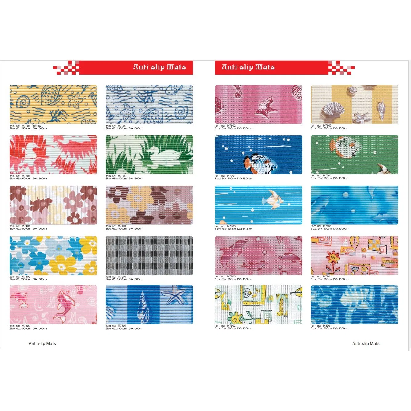 High Quality Modern Style PVC Printed Non-Slip Mat