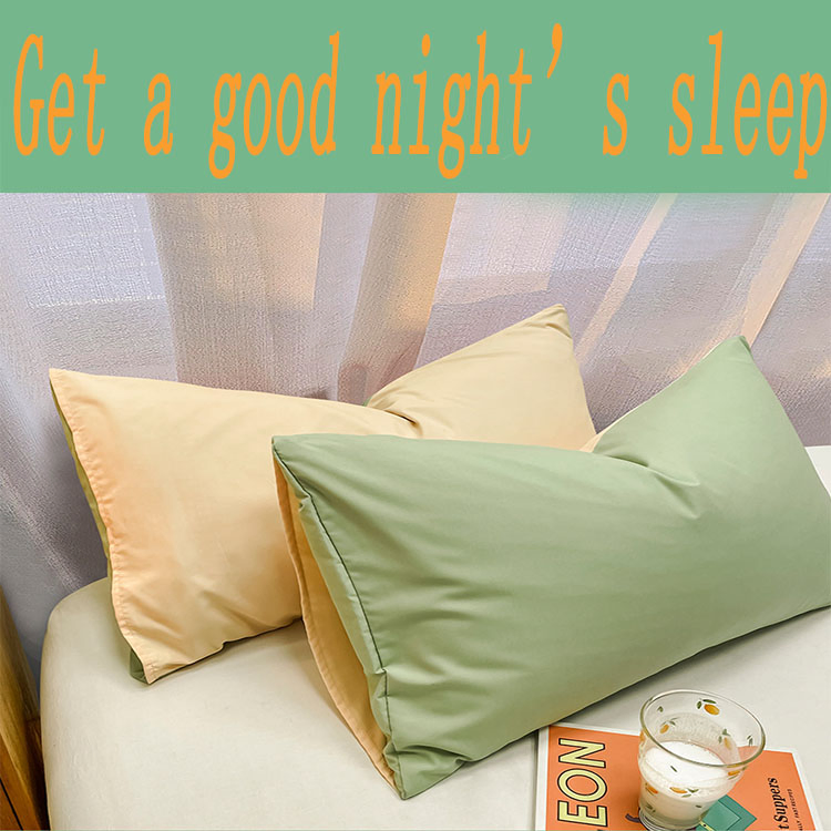 2024 New Pillowcase a Pair of Washed Cotton Solid Color Comfortable Soft and Simple Family Pillowcases for Home