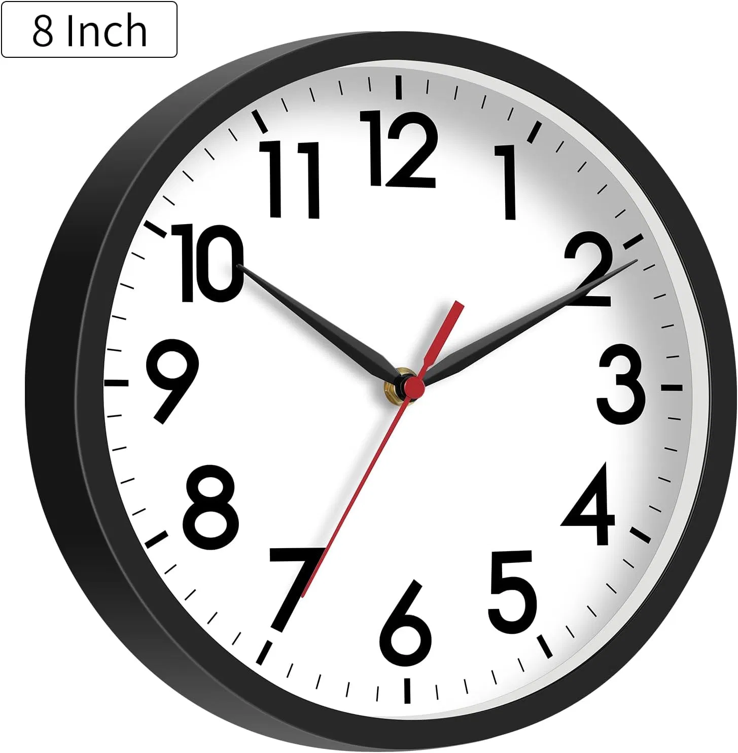 Silent Non-Ticking Modern Small Wallclocks Battery Operated 8 Inch Wall Clocks