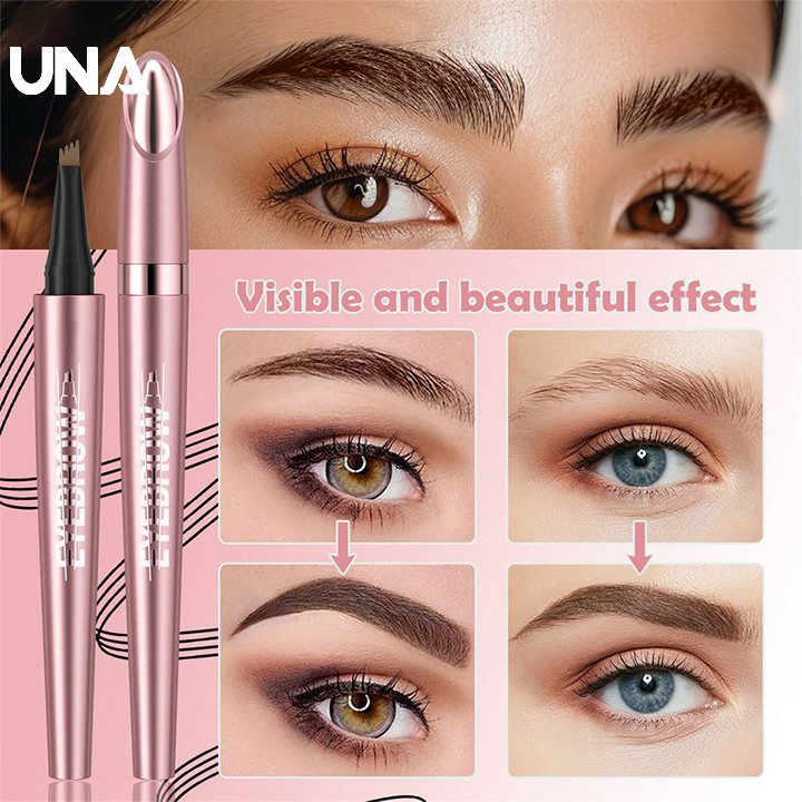 Private Label Four-Pronged Liquid Eyebrow Pencil Easy-to-Use Waterproof Professional Liquid Eyebrow Pencil