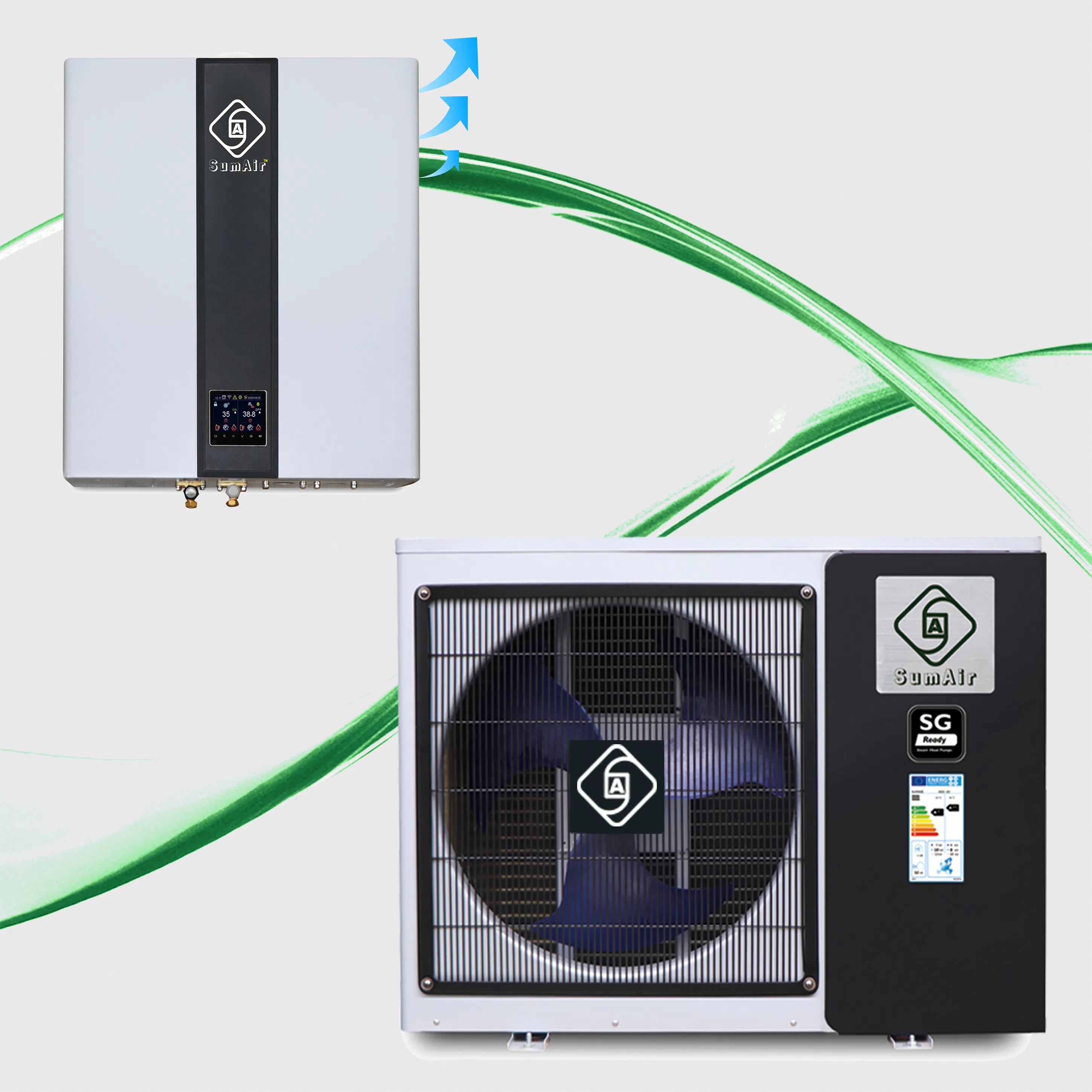 Factory Supply -25dg 8-12kw a+++ Top Cop House Heating Daily Hot Water R32 DC Inverter Air Source Air to Water Heater Thermal Pump Boiler