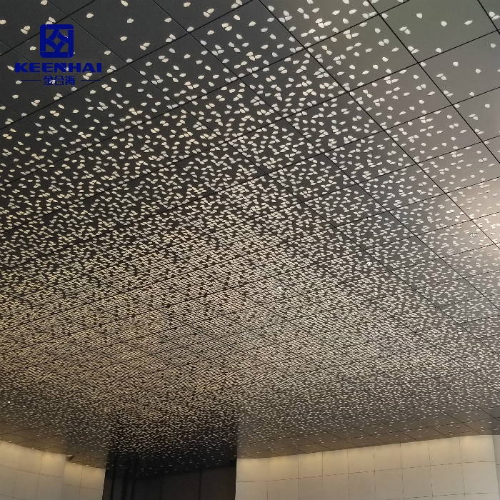 Shopping Mall Lay in Ceiling Decorative Suspended Aluminum False Ceiling Perforated Aluminum Board System Ceiling