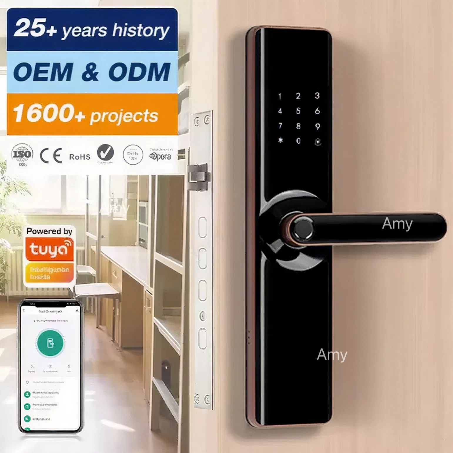 Fingerprint Lock WiFi Touch Screen IC Card Digital Smart Locks with Mechanical Key for Tuya Home Security Smart Door Lock