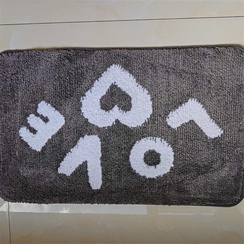 Shaggy Excellent Water Absorption Pure Color Bathroom Mat for Hotel Room