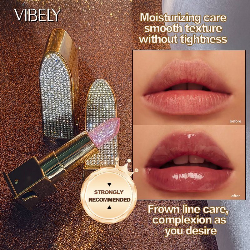 Wholesale Custom Glitter Diamond Tubes Private Label Moisturizing Luxury Temperature Changing Lipstick