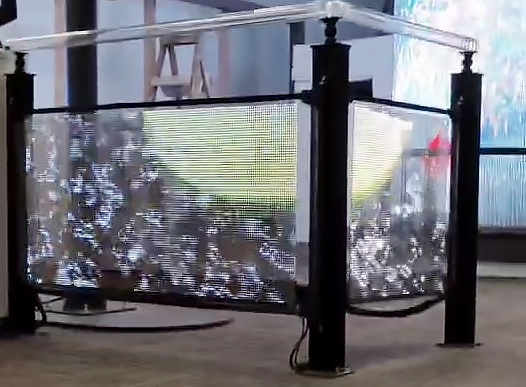 Гибкий прозрачный LED-экран для улицы