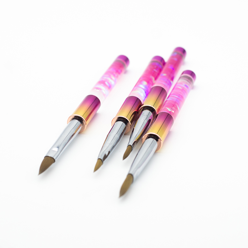 #14 Guyo Liquid Inside Handle 100% Pure Rainbow Gradient Color Kolinsky Nail Beauty Brush