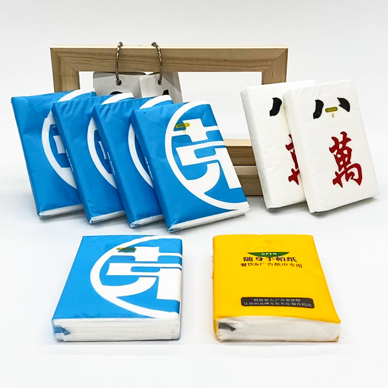 Custom Logo Mini Pocket Tissue Paper Individual Wrapped Disposable Small Pocket Tissue for Restaurant Hotel