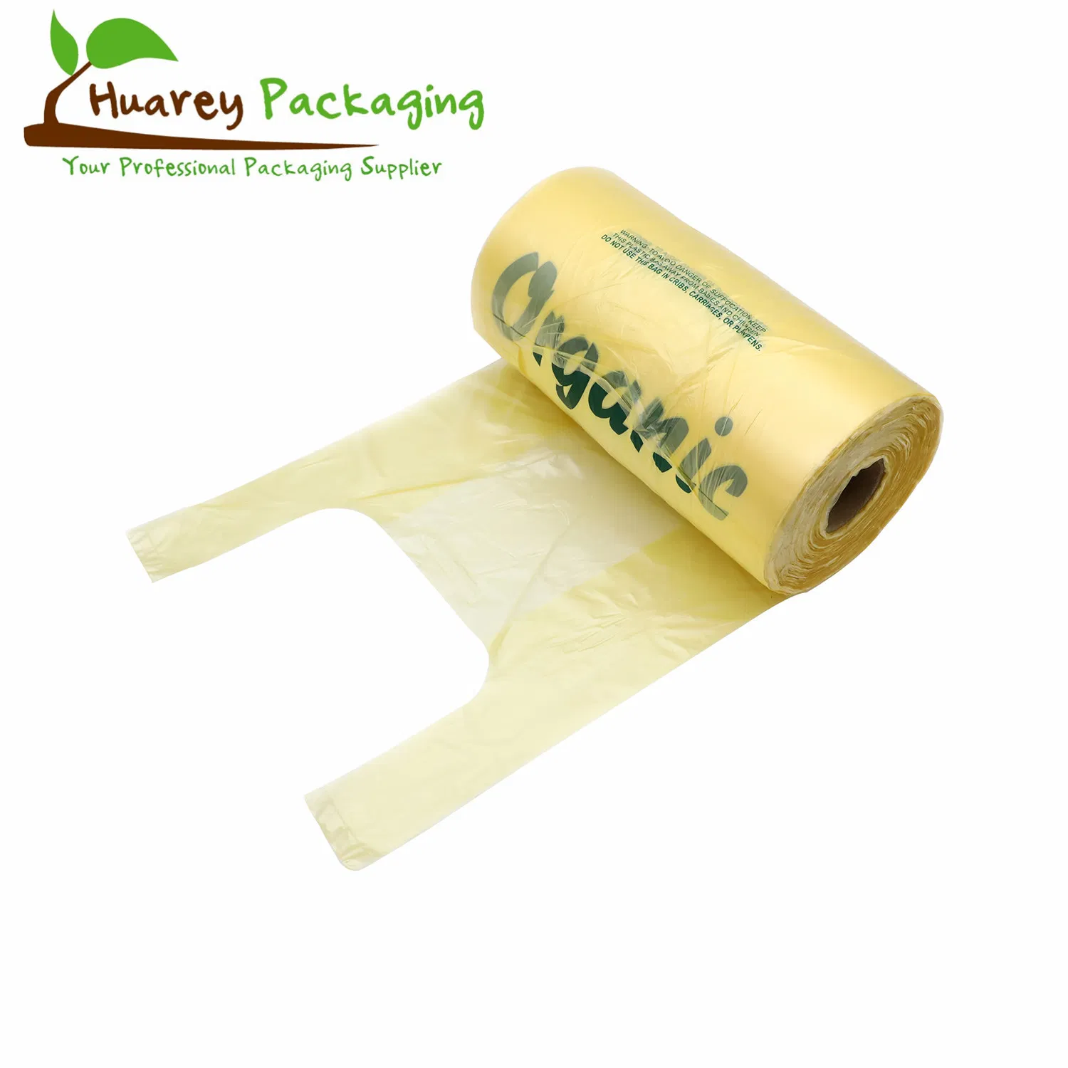 Roll of HDPE LDPE Plastic Packaging T-Shirt Bags