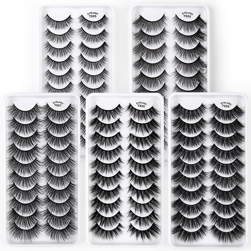 China Wholesale 3D False Eyelash Faux Mink Eyelashes Private Label Synthetic Eye Lash Faux Strip Eyelash Lash Eyelash Extension