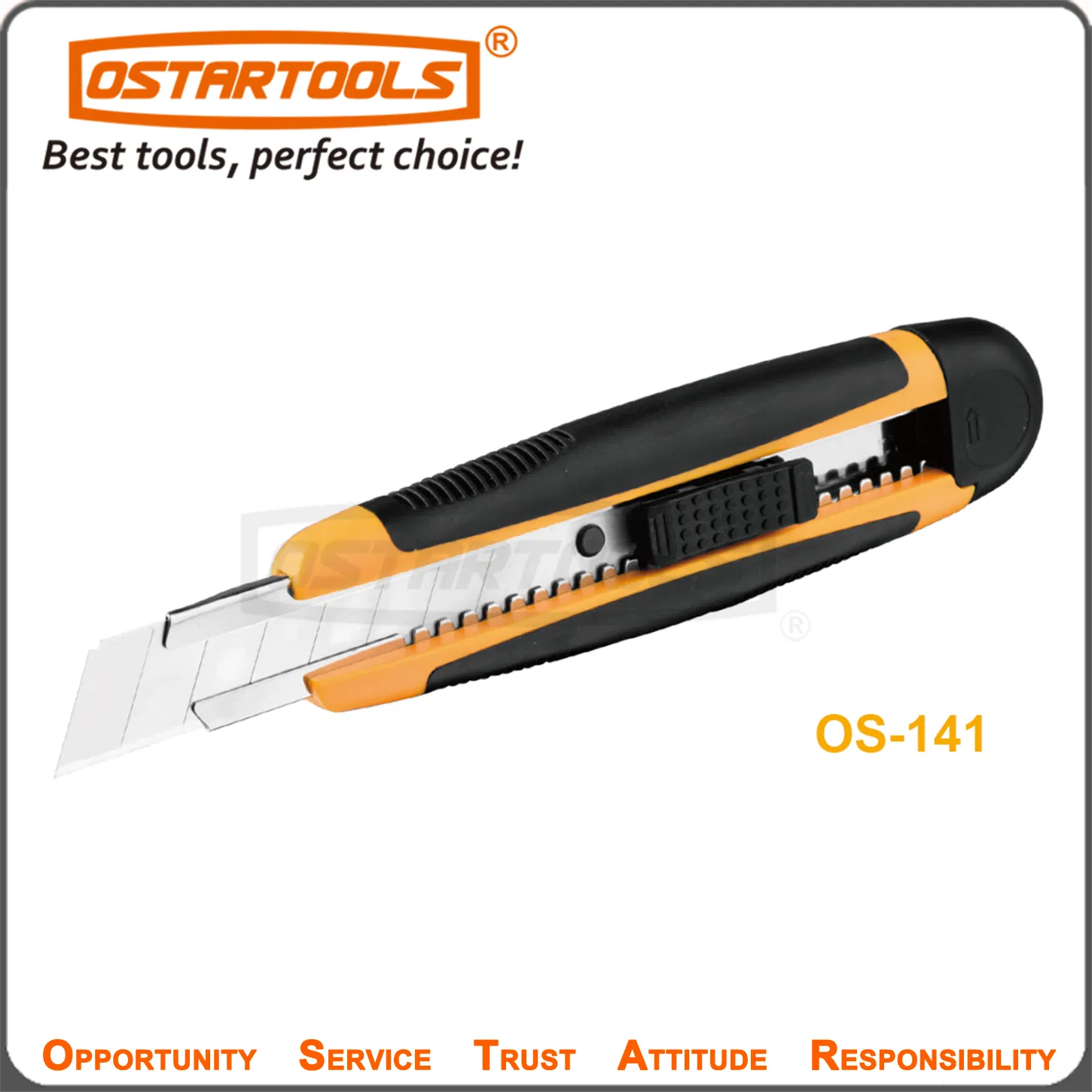 Multi-Function Snap-off Cutter Utility Knife with Plastic Shell and Double Slider