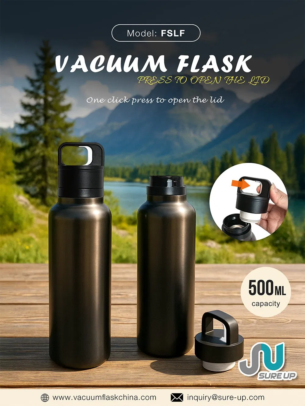 New Lip Design for Vacuum Flask in Double Wall Stainless Steel