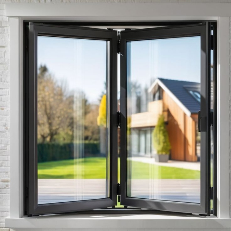 Hot-Sale Vertical Bay Awning Interior Bi-Fold Folding Glass Closet Aluminium Windows and Doors
