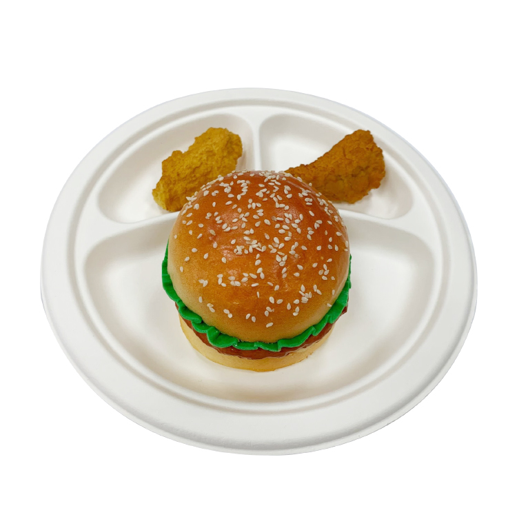 2022 Eco-Friendly Disposable Plate Bagasse Food Round Plate Takeaway Biodegradable Sugarcane Plate