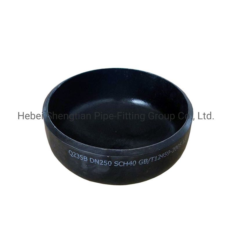 ASME B16.9 Mss Sp 75 8 Inch 4 Inch DN100 Seamless/Welded Sgp P265gh A234 Wpb Ms Mild Reducing Reducer Equal Bend Cap Tee Elbow Carbon Black Steel Pipe Cap