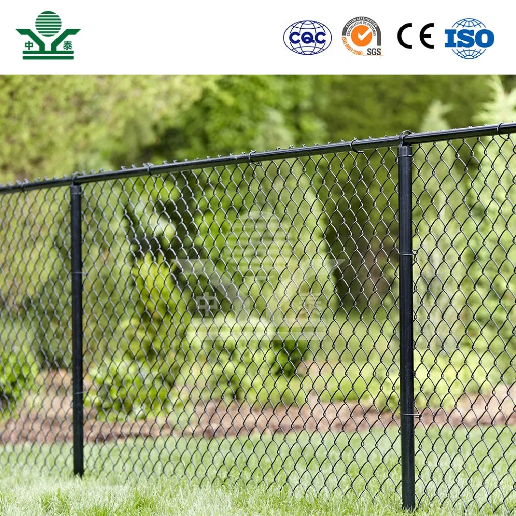 Zhongtai Diamond Chain Link Fence China Manufacturing Galvanized Steel Stadium Chain Link Fence 45mm X 45mm 5FT Stadium Chain Link Fence