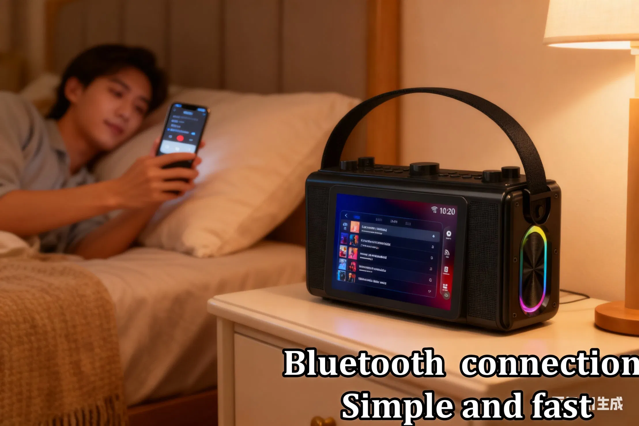 7''touch Screen Karaoke Private Plastic Portable Karaoke Machine with Display Touch Screen Easy Carry with Strong Strap