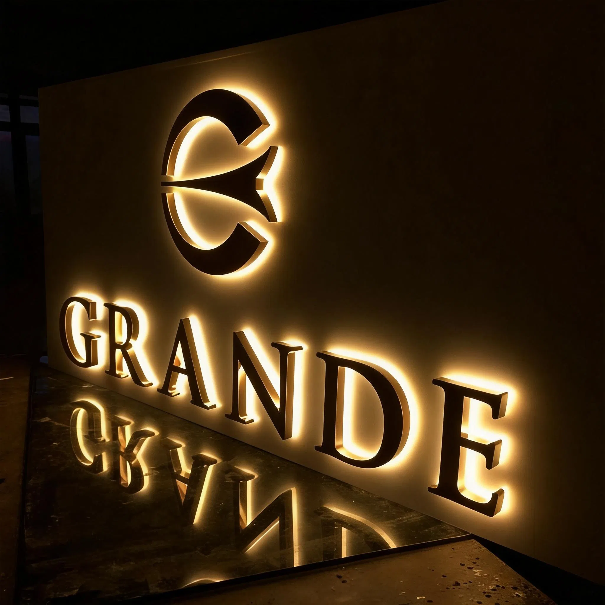Illuminated Logo Display Sign for Brand Promotion and Advertising