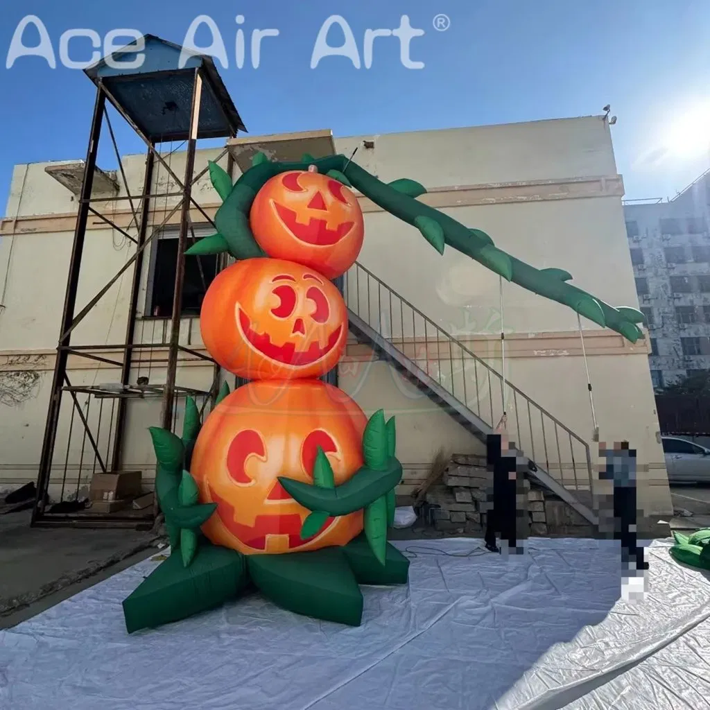 Giant Inflatable Pumpkin Piles with Vine Air Blow Halloween Decoration Props Building Nightclub Advertising Props