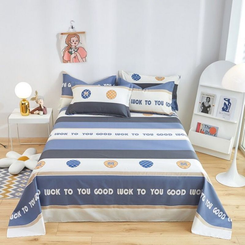 Hot Selling Home Textile 3 Pieces Bedding Set Bed Linen Coverlets Grey 100% Cotton Sabanas Bed Set 2 Soft Pillow Cases Pillowslips Bed Sheets Wholesale