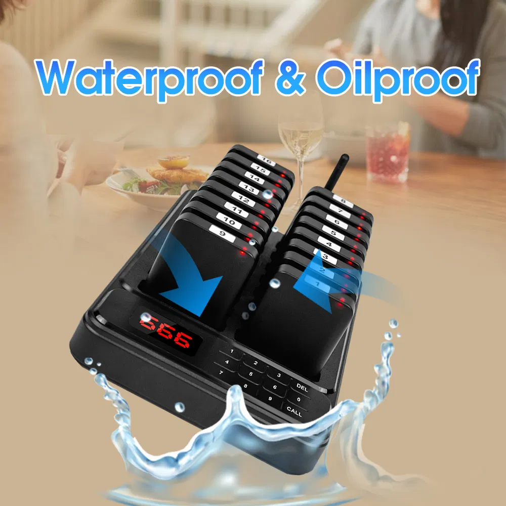 Wireless Restaurant Paging System Waterproof Buzzers for Food Truck Fast-Casual