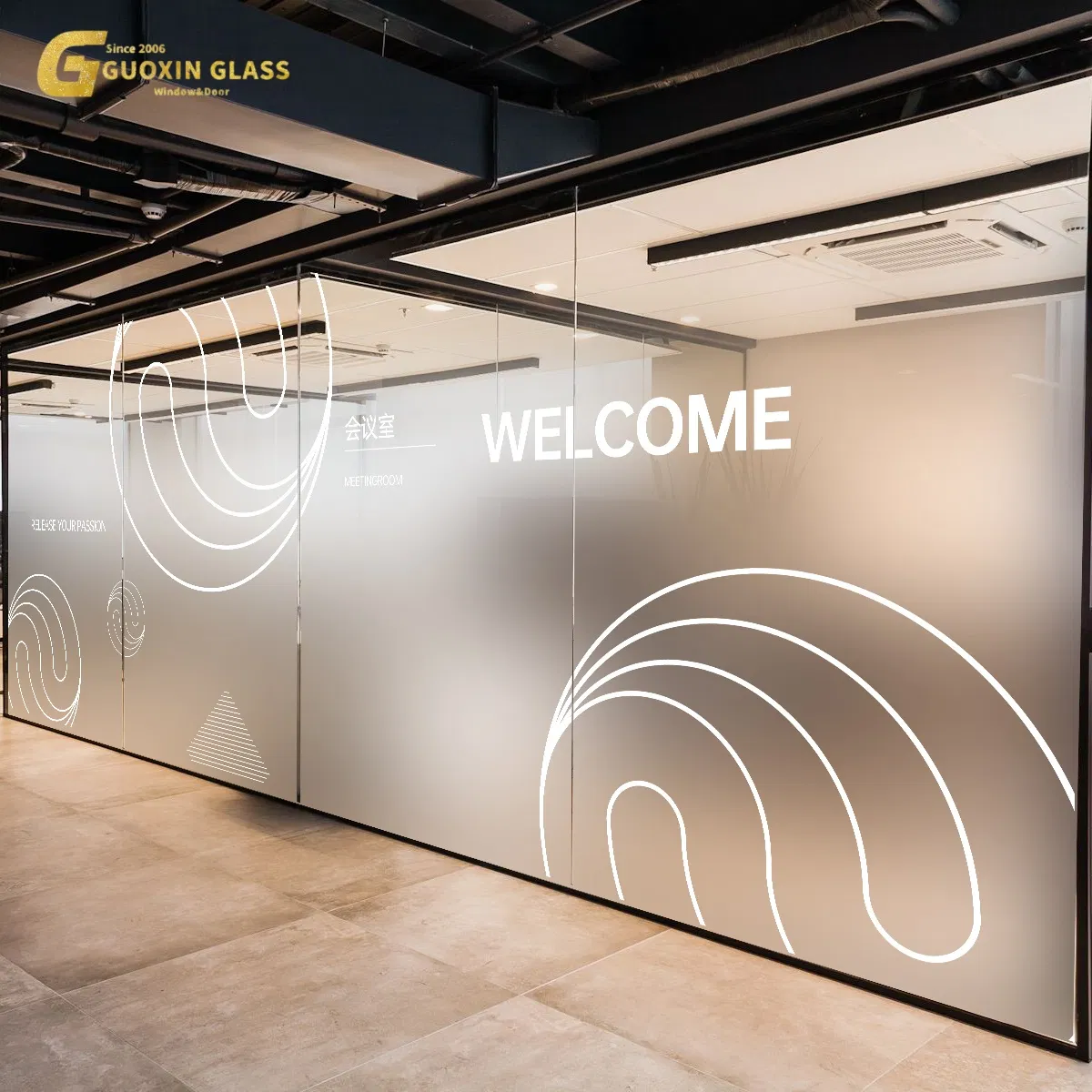 Manufacture Building Flat Customized Wholesale Partition Panel Sheet Frosted Glass