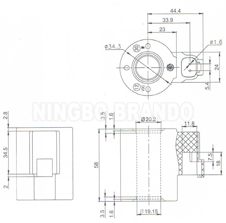 Гидравлическая катушка соленоидного клапана 30W 12/24В