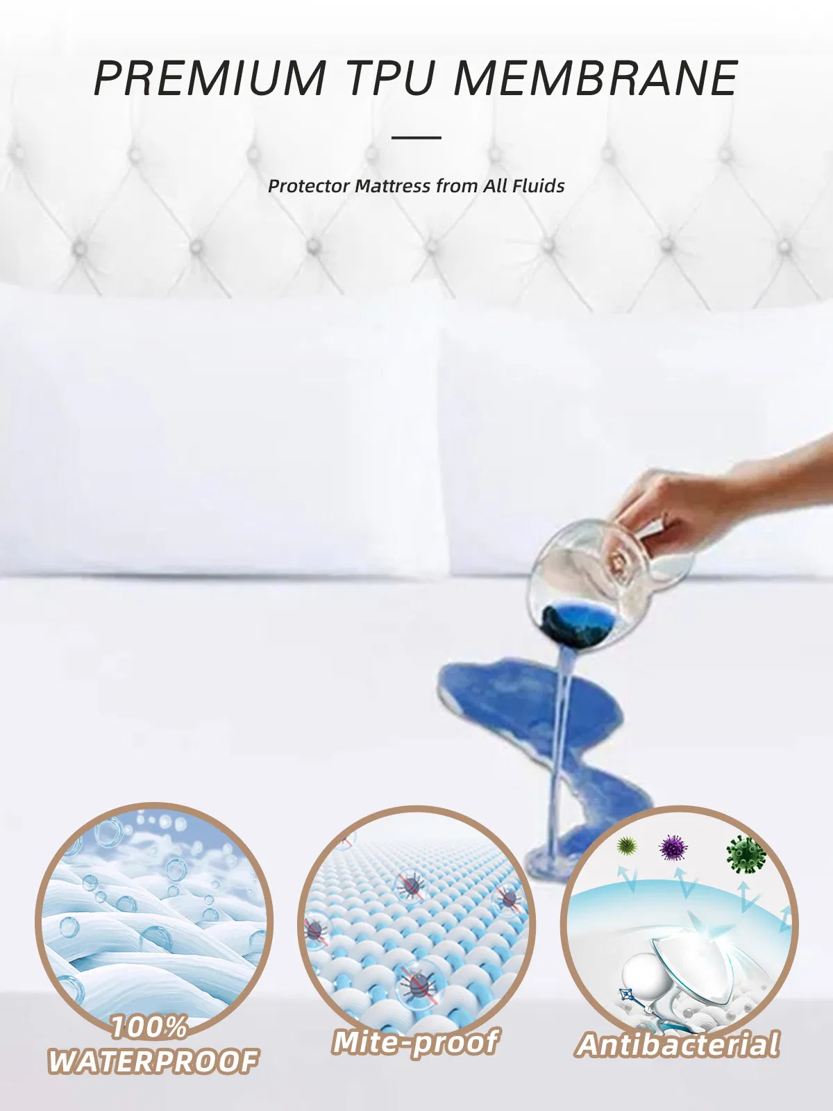 Soft Breathable Terry Mattress Waterproof Cover