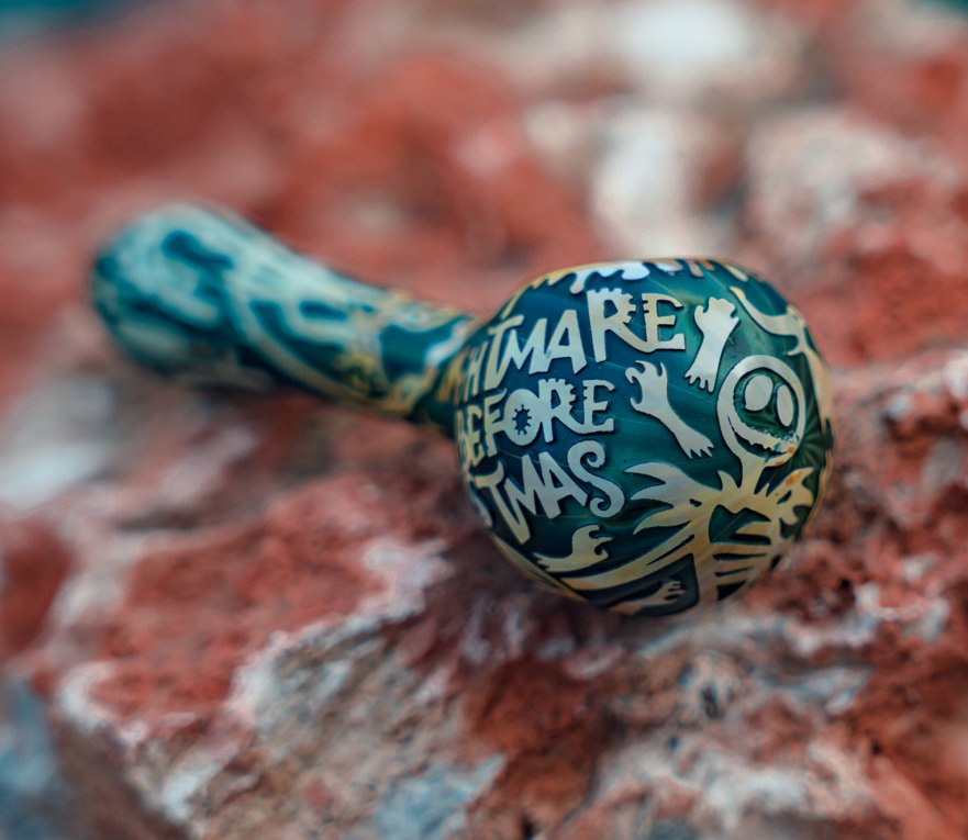 Factory Wholesale Premium Halloween Deep Sandblasted Hand Pipe Smoking Spoon Pipe