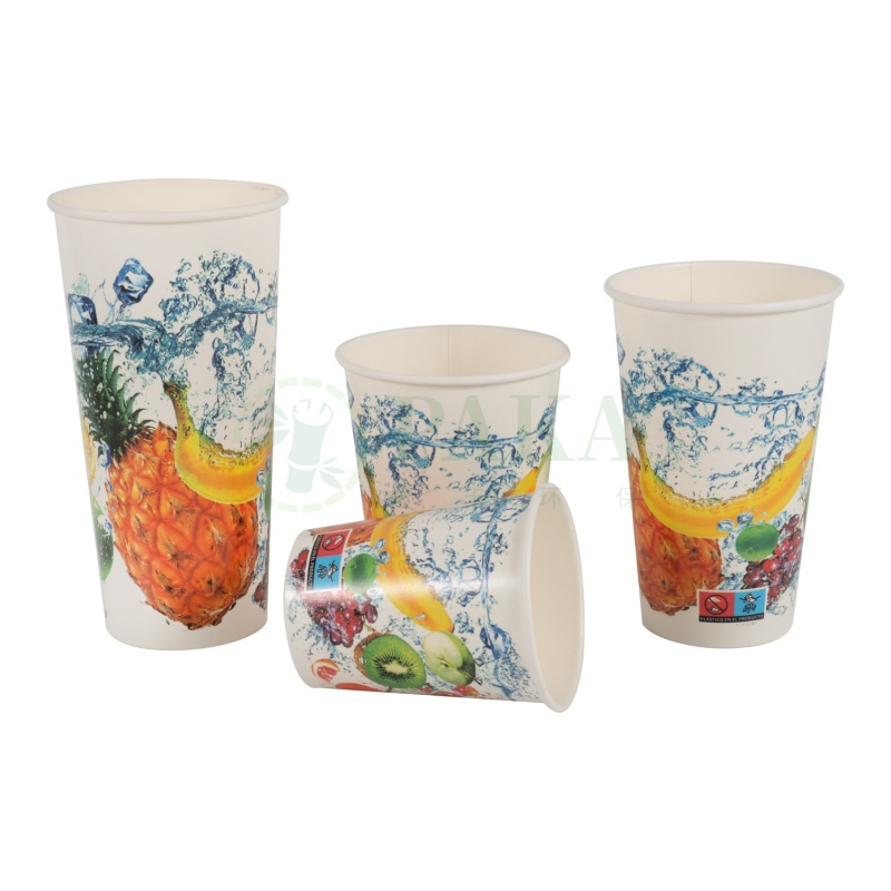 Бумажный стакан 16oz для холодных напитков с крышкой