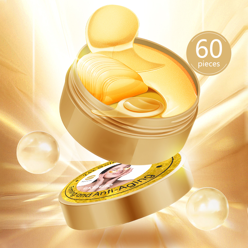 Private Label 24K Gold Collagen Eye Mask Eyepatches Hydrogel Gel Under Eye Patch Wrinkle Remover Parches Eyepatch