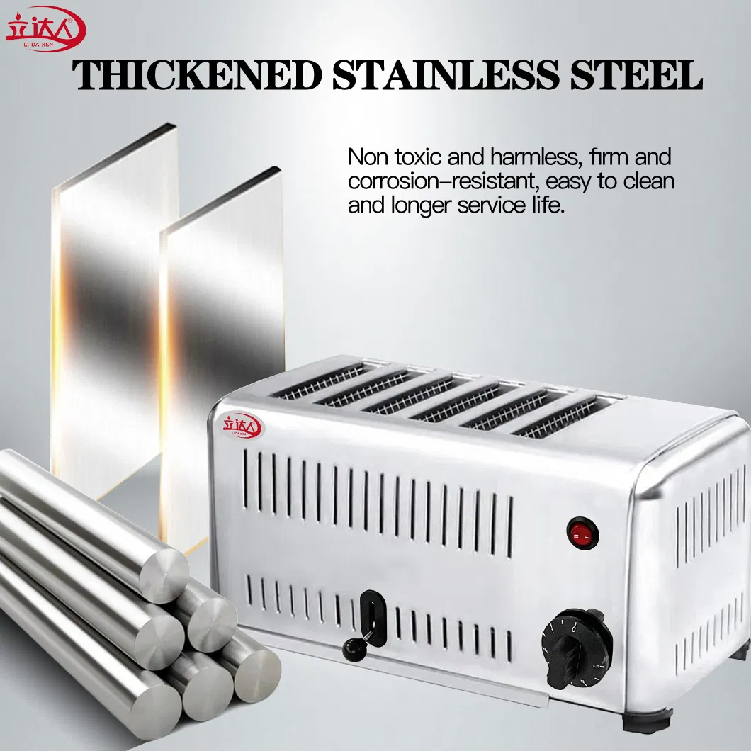 Ld-6SD-a CE Approved 6-Slice Stainless Steel Toaster (Streamline Design)
