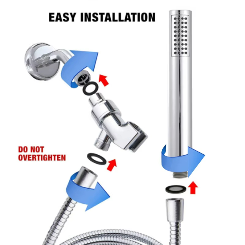 High Pressure Straight Cylindrical Power Shower Head Set