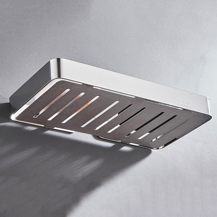 Wall Mounted Bathroom Storage Container Square Shower Soap Dish Holder