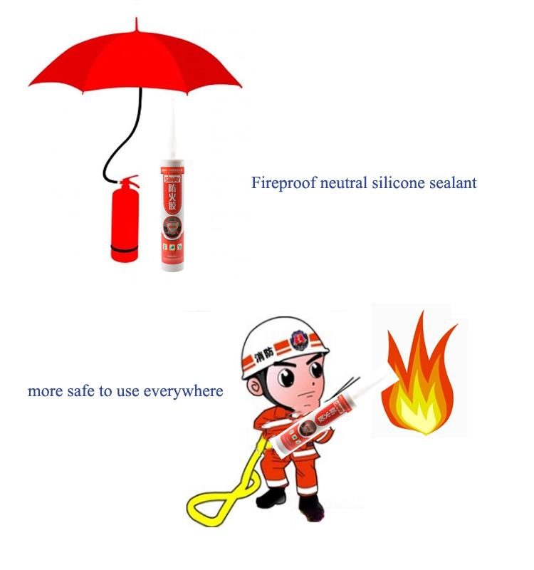 Fireproof Resistant One Component UL Listed Silicone Sealant for Building Fire Seam Sealed