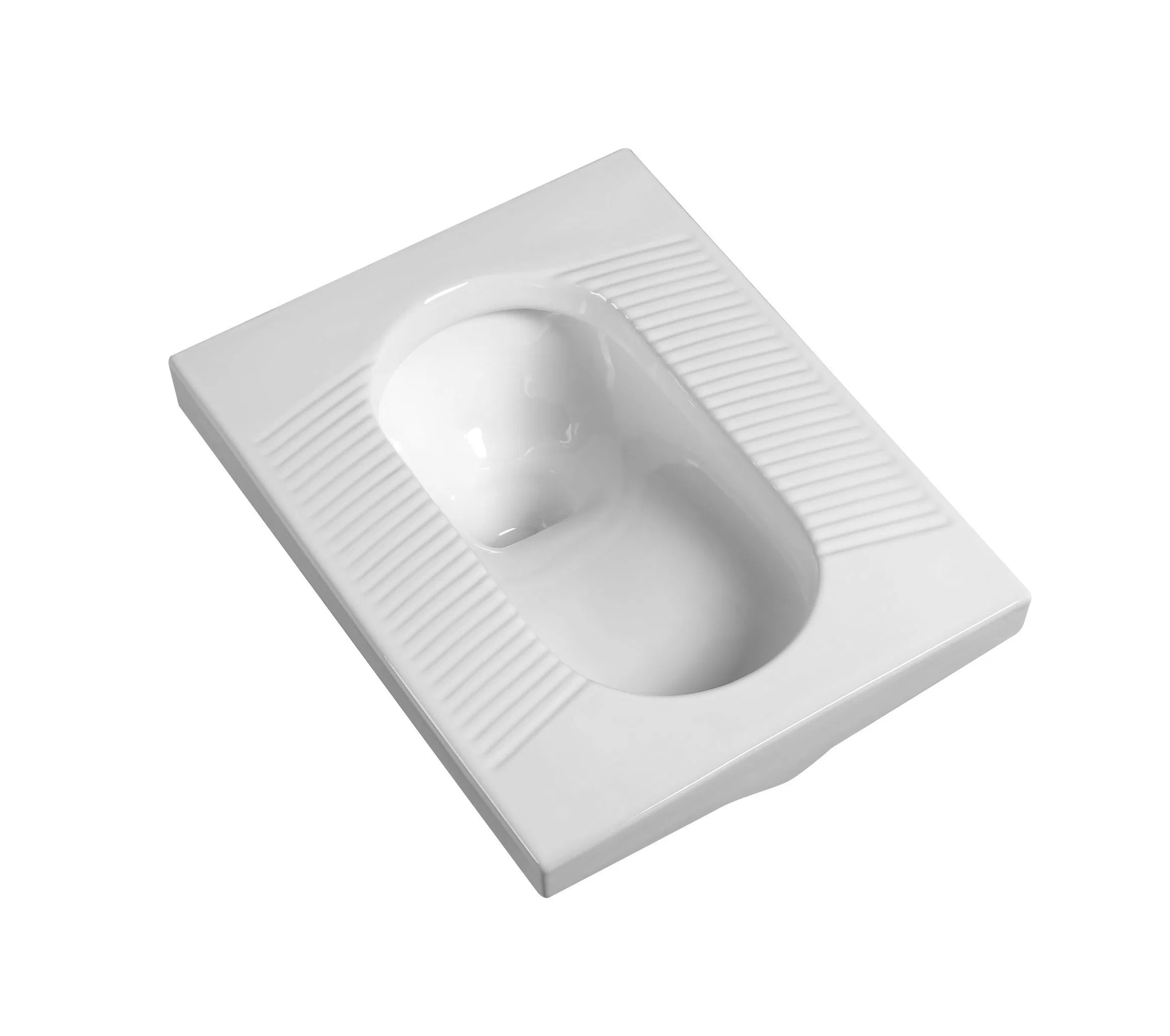 Factory Wholesale Price Ceramic Rectangle Shape Squat Toilet Bathroom White Color Wc Squatting Pan Without Trapway