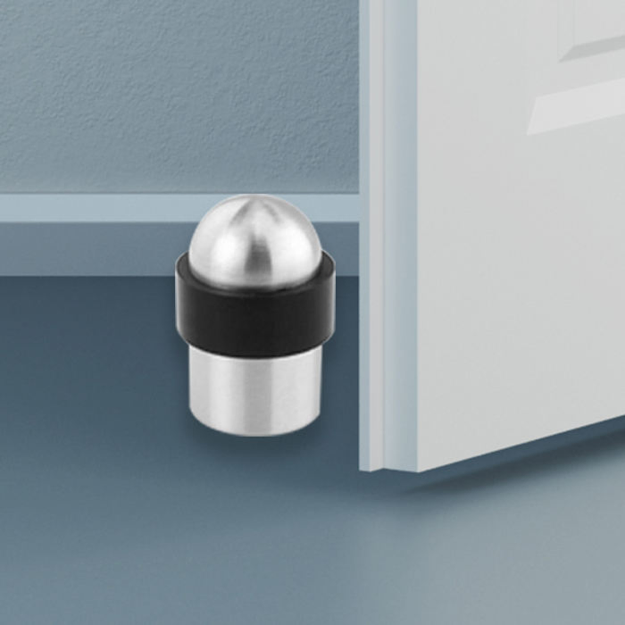 Stainless Steel Cylindrical Zinc Alloy Rubber Floor Door Stopper